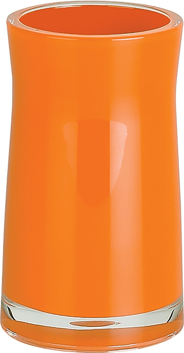 Spirella Sydney Tandenborstelhouder Beker – Tumbler Badkamer voor Tandenborstel Opbergen – Borstelhouder 7x12 cm – Oranje