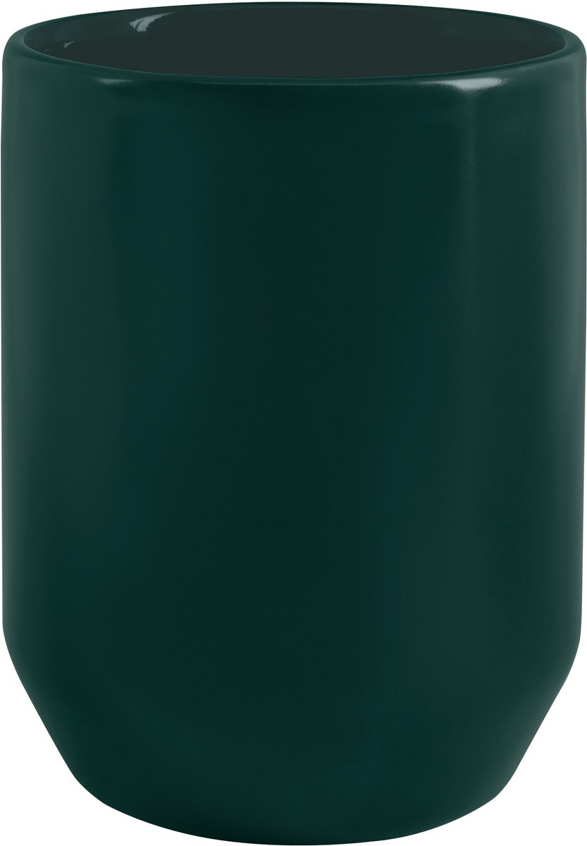 Spirella JARO Tandenborstelhouder – Tandenborstel Beker en Tandpastabeker voor de Badkamer – Groen – 7,8 x 10,1 cm