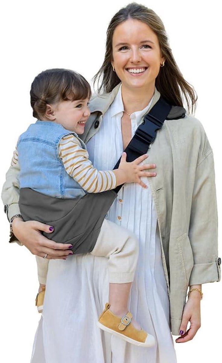 Kinderdrager Heup - Baby Draagzak - Comfortabel Wandelen - Ergonomisch Ontwerp - 9-48 Maanden - Grijs