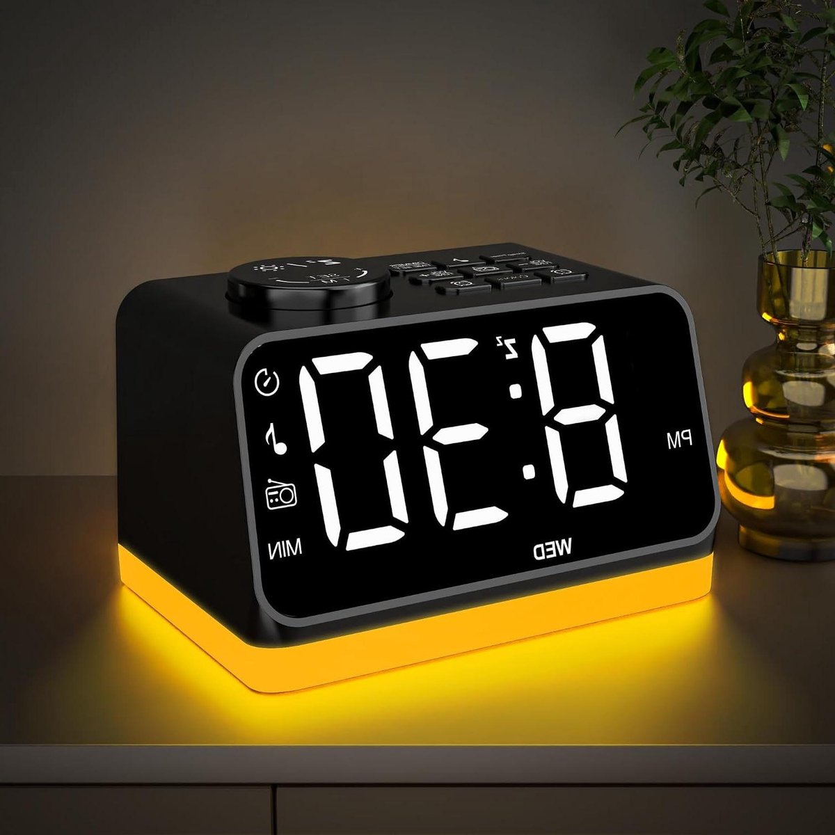 Digitale Wekkerradio - Klokradio FM - Wakker Worden - Dubbele USB Laadpoort - Dimbaar LED Display - Zwart