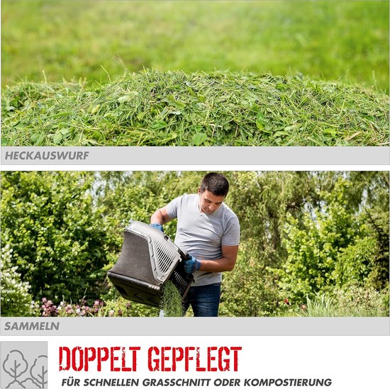 Benzine grasmaaier - Gazonmaaier - Middelgrote tuinen - Lichtgewicht manoeuvreerbaar - 40 cm snijbreedte - Zwart rood — afbeelding 5