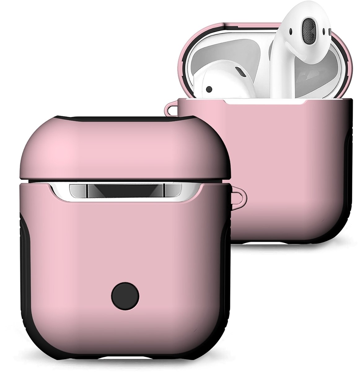 Mobigear Hoesje geschikt voor Apple AirPods 1 Hardcase Hoesje | Mobigear FrosteD - Roze