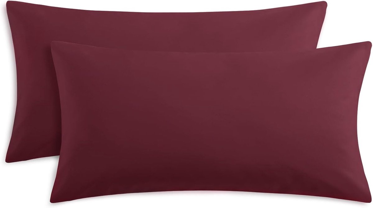 SnelShoppen - Kussenhoezen 40 x 80 cm Roze 2-Stuks Set - Oeko Tex Kussenhoezen Microfiber met Rits - Zachte en Ademend Kussen Covers voor Slapen en De
