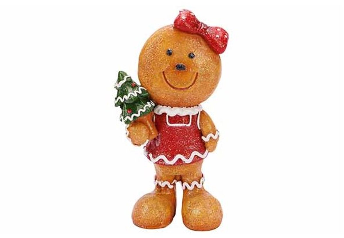Sneeuwman Coockie Bruin 8x4xh14cm Polyre Sin