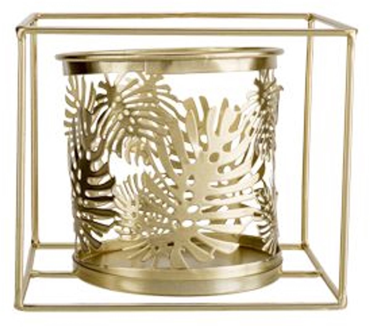 Cosy @ Home Theelichthouder 1x Leaf Pot 11x10,5 Goud
