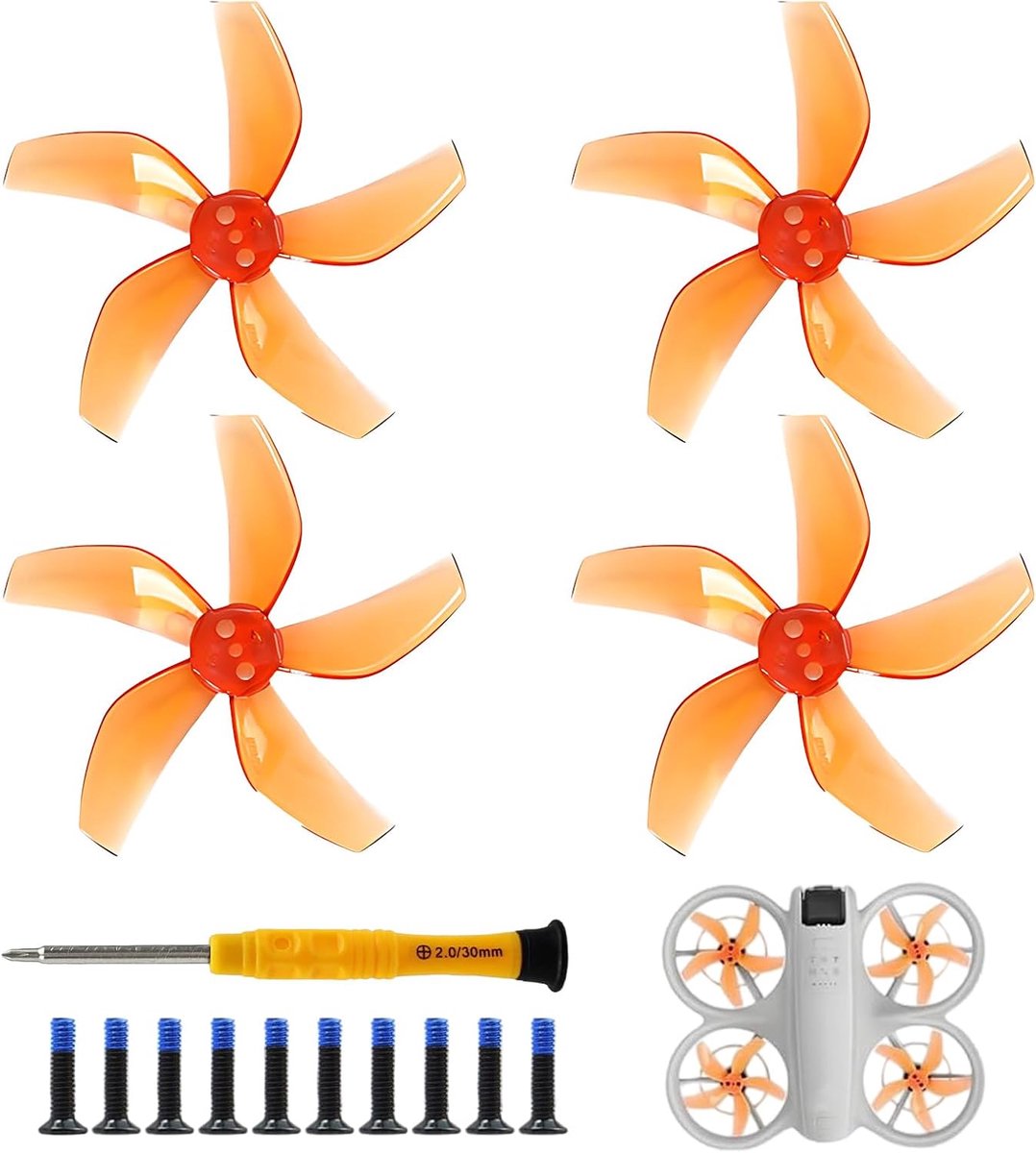 2 paar geluidsarme propellers, drone-propellenset, Quadcopter propellers, ewicht, geluidsarm, robuuste drone-accessoires (oranje) | Oranje drone-propellerset, quadcopter propeller, pc-propeller, gewicht, geluidsarm, robuuste drone-accessoires