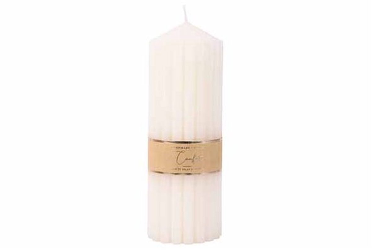 Kaars Ribble Creme 7x7xh20cm