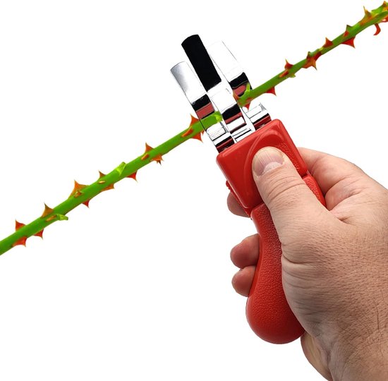 bloemstekelverwijderaar voor bloemisten, met golvende messen van metaal, ergonomische handgreep en steelbescherming, perfect gereedschap voor bloemen en tuinieren — afbeelding 4