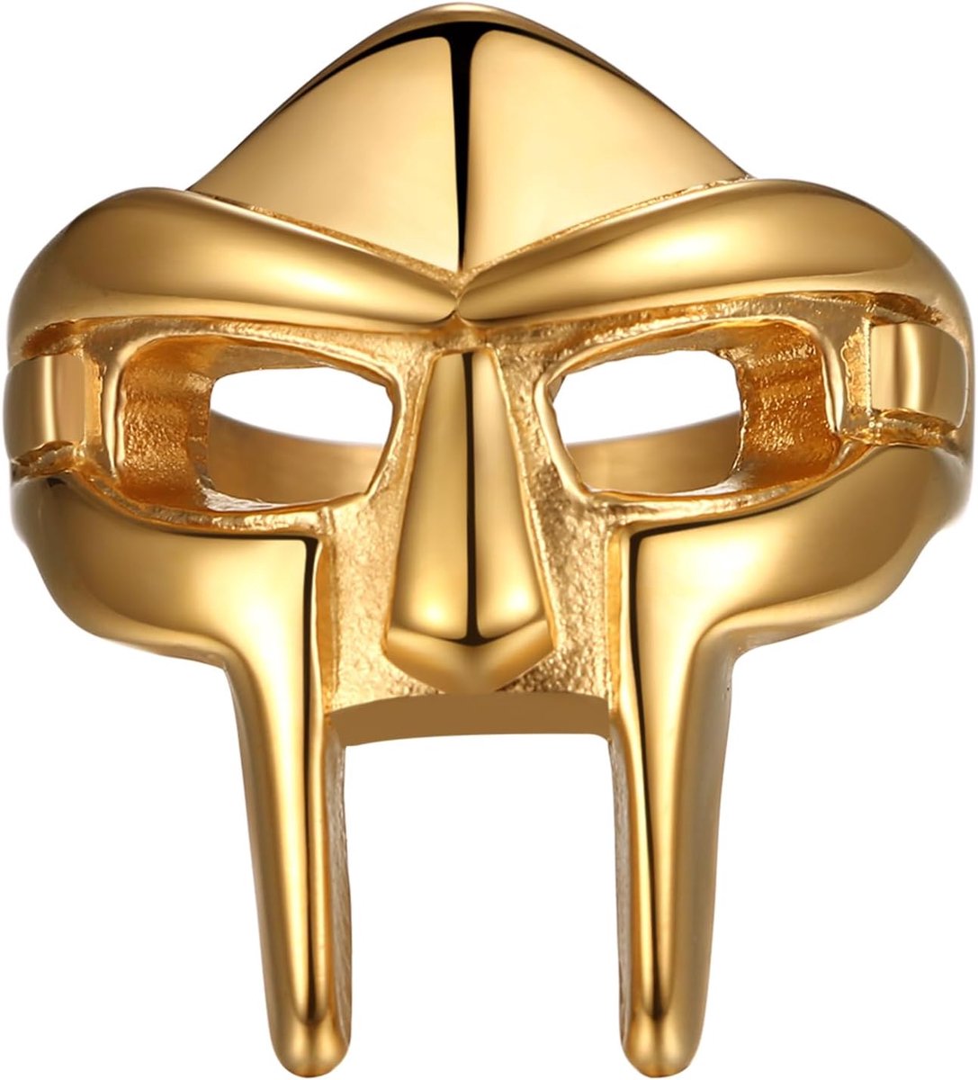 MF Doom ring voor heren, roestvrijstalen gezichtsring, Doom-masker, innovatieve zegelringen