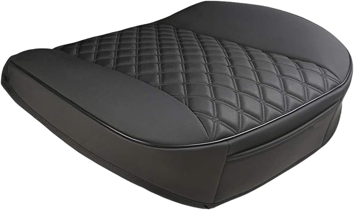 Stoelhoezen van PU-leer, stoelhoezen, autostoelhoezen, voorstoelhoezen, voor de meeste auto's, vrachtwagens, bestelwagens, SUV's, zwart, 1 stuk voorstoelbekleding