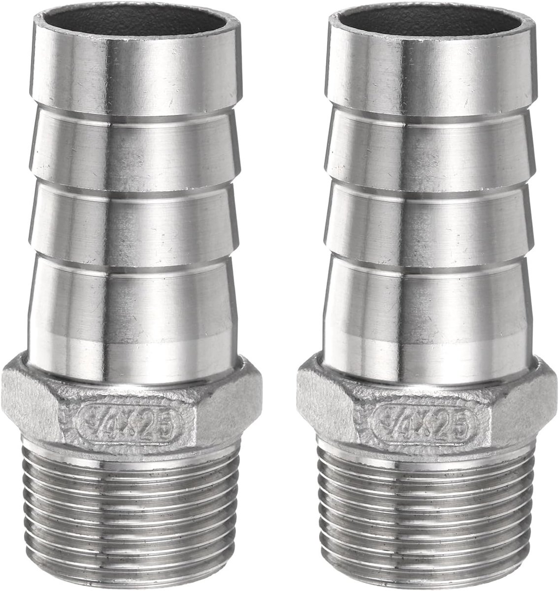 2 stuks roestvrijstalen slangaansluitingen 1 inch (25 mm) slangaansluiting x g 3/4 inch mannelijke buisaansluiting slangaansluiting koppeling adapter voor water brandstof