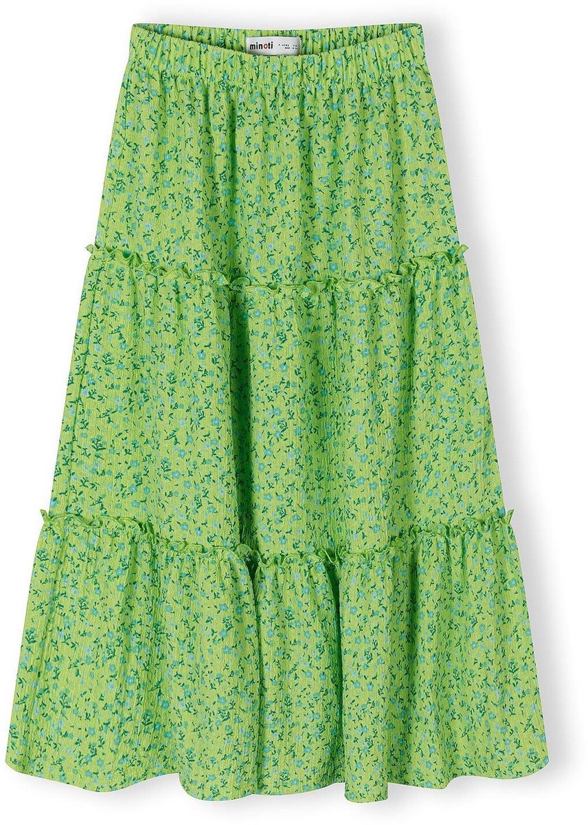 Minoti meisjes maxi-rok bloemenprint - groen