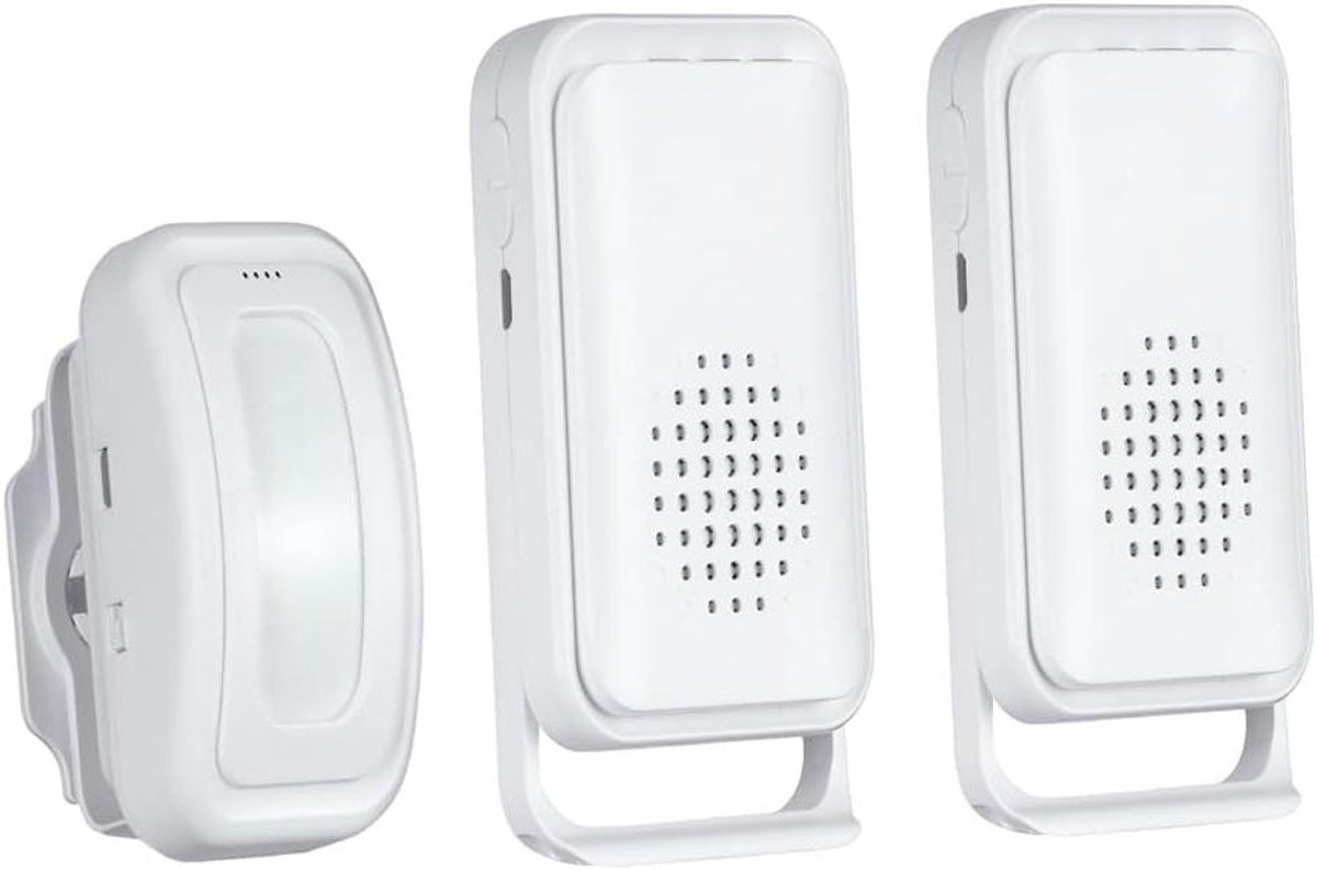 Bewegingssensor Deurbel - Infrarood Alarm - Bezoekers Melder - 5-in-1 Multi-modus - 7 x 4 x 1.2 cm - Wit