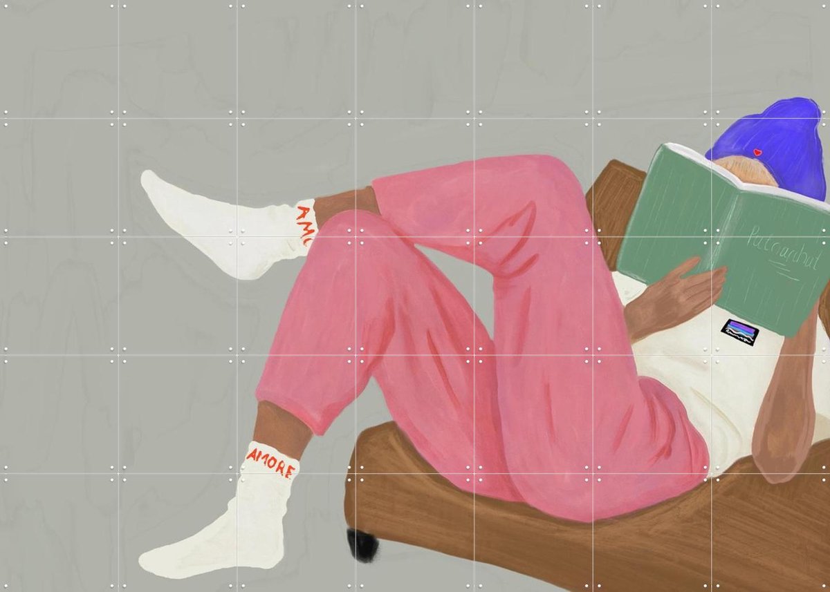 IXXI Jogger Love, Hej.Ibiza - 140 x 100 cm - Gratis ophangtool - Grote wanddecoratie en posters - Cartoonesk, Digitale Kunst, Illustraties