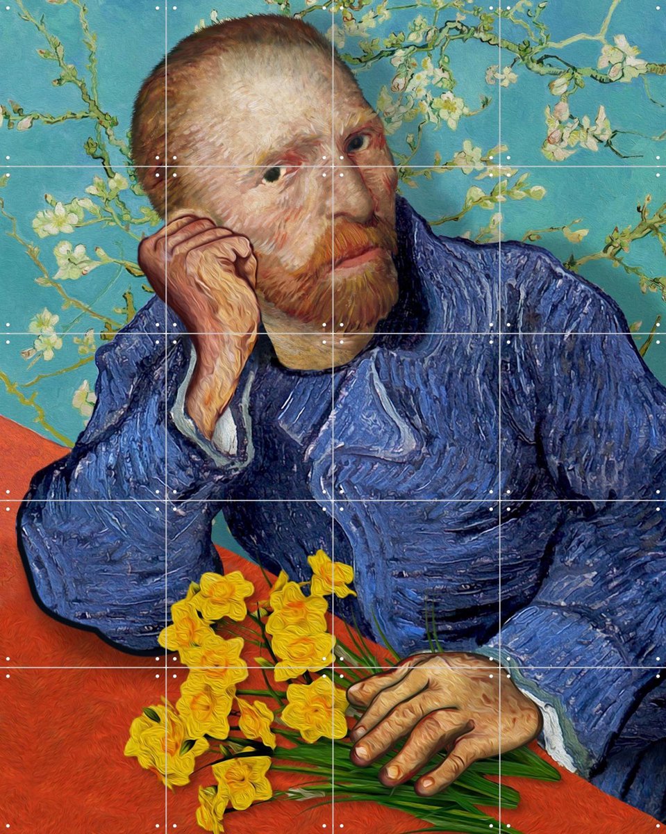 IXXI Vincent with Spring Flowers, Alejandro B. Canoy - 80 x 100 cm - Gratis ophangtool - Grote wanddecoratie en posters Mancave, Woonkamer, Bloemen