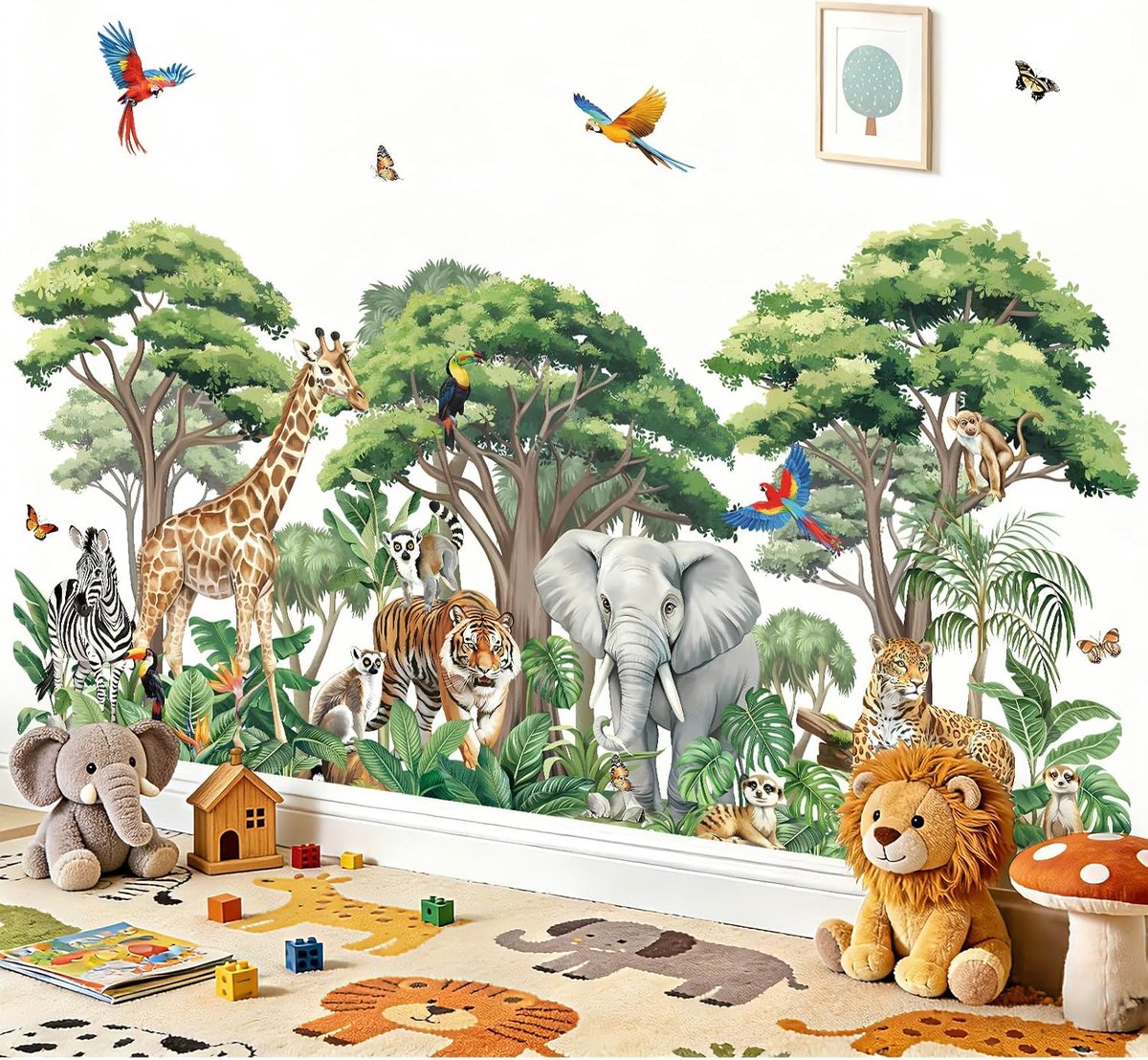 Muurstickers, jungledieren, muursticker, boom, safari