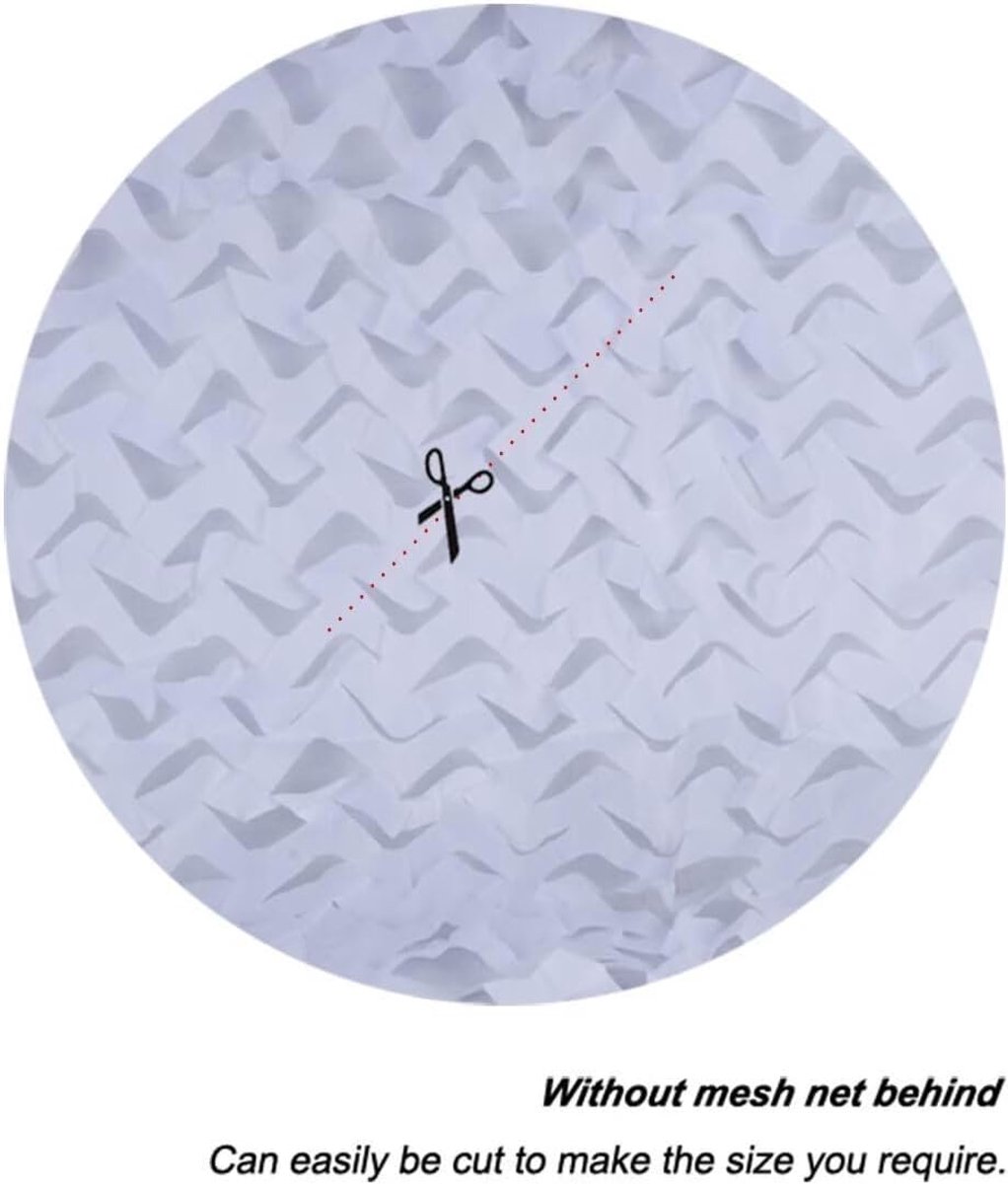 Camouflagenet, voor de jacht, rol, bulk, militair, decoratie, zonwering, sneeuwwit, 1,5 m x 7 m