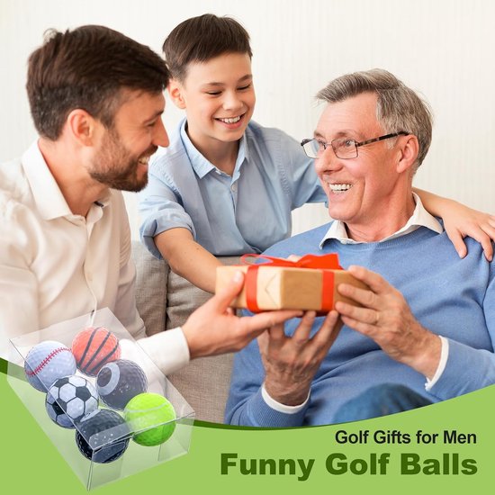 Set van 6 grappige golfballen met harsschaal en rubberen kern - Nieuwe gepersonaliseerde golfballen, grappige golfcadeaus voor mannen, golfers en voor verjaardagen, feestdagen en jubilea — afbeelding 5