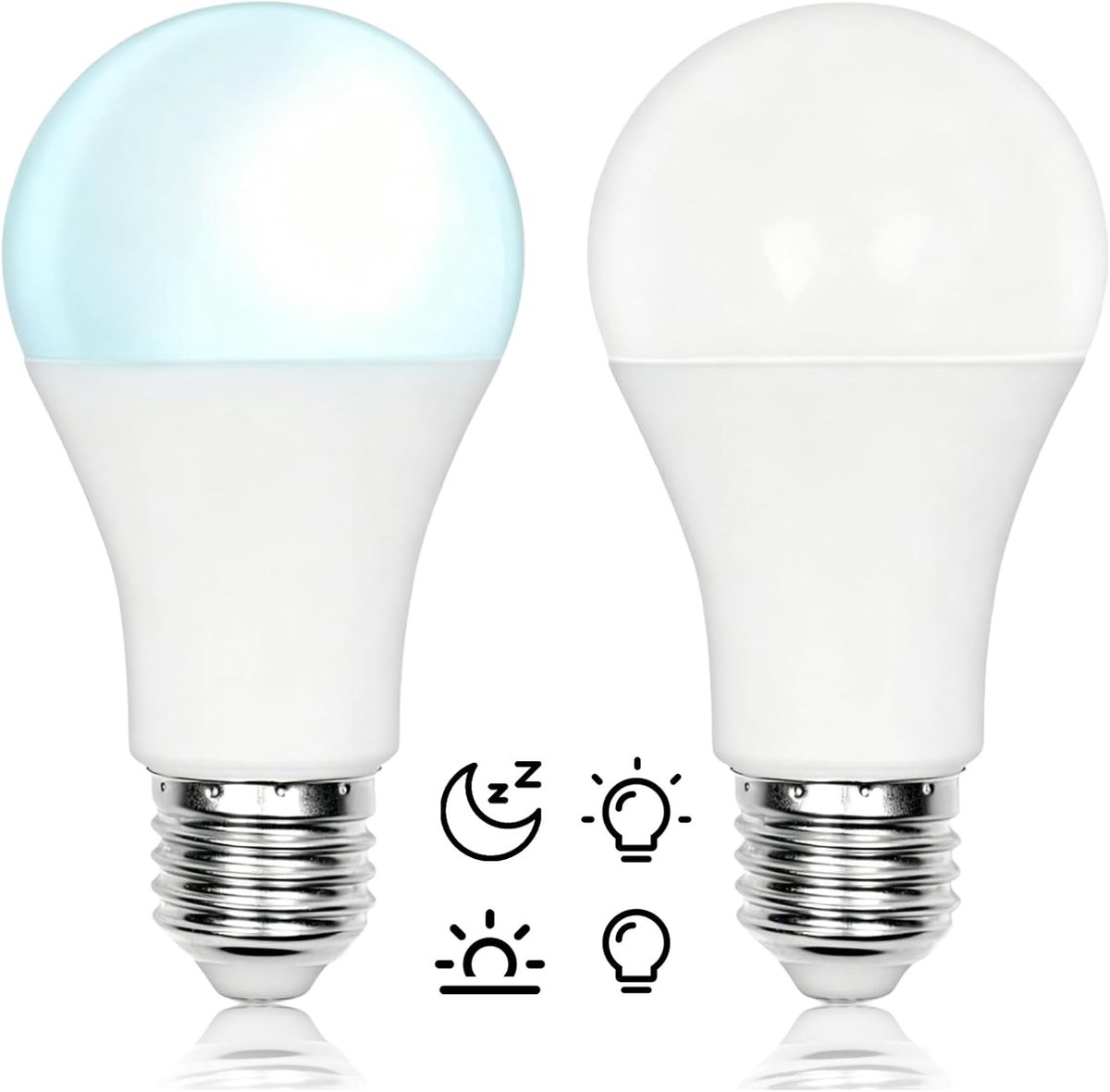 LED E27 Lamp met Schemersensor, 12W Schemerlamp voor Buiten, Koel wit 6000K, 1000lm, Automatische Aan/Uit-functie, LED Lampen E27 voor Gangen, Tuinen, Veranda’s en Terrassen, 2 Stuks