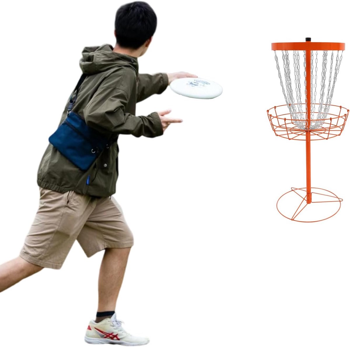 discgolf-mand, disc golf target trainingsstandaard met 24 kettingen, discgolf-placemat voor tuin, park, camping