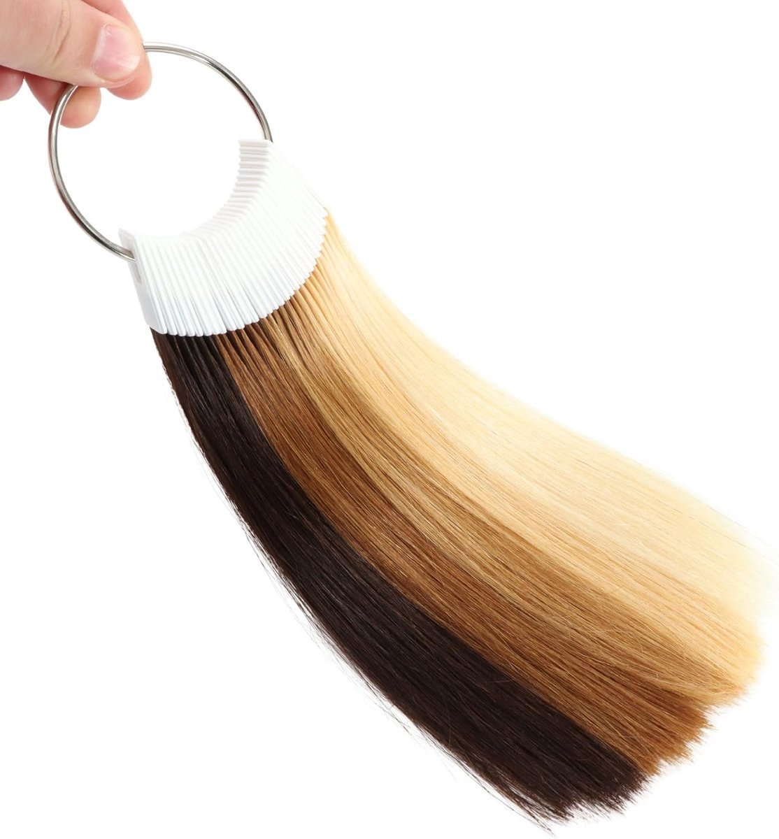 Kleurproefstukken van mensenhaar 5 verschillende kleurstellingen Natuurlijke proefmonsters voor salongebruik 30 stuks 8 inch (20 cm)