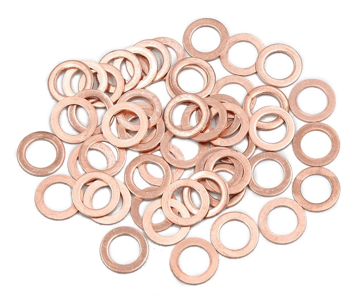 sourcing map 50 stuks koperen sluitringen, plat, 10 mm binnendiameter