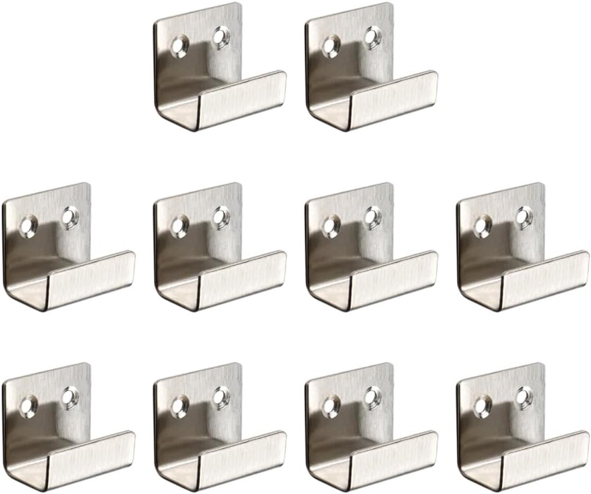 10 Stks Keramische Tegel Display Beugel Rvs Heavy Duty U-vormige Beugels Tegel Hanger Muur Foto Spiegel Haken voor Thuis Keuken Badkamer Zilver 25mm