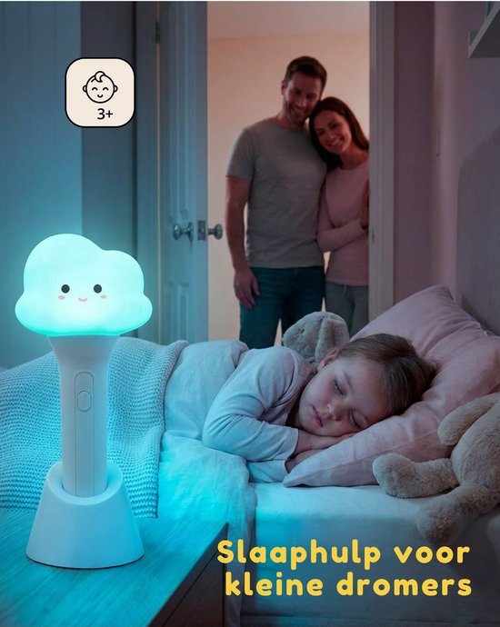 Wolken Nachtlampje Kinderen - Slaaphulp - Zacht Warmwit Led - Oplaadbaar - BPA-vrij Siliconen - Draadloos - Voor Kinderkamer en Kinderopvang van Robo Educational Toys — afbeelding 3