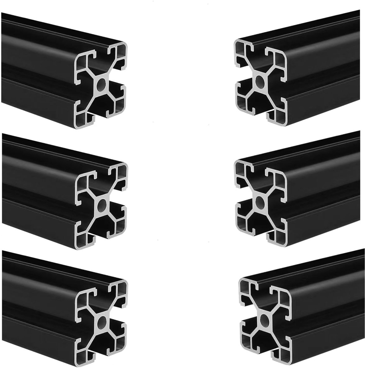 Aluminium profiel 4040 Aluminium profiel, 150 mm, T-type, zwart aluminium profielen, 40 x 40 mm, Europese standaard, geanodiseerde lineaire rail, extrusie, 6 stuks, voor doe-het-zelf