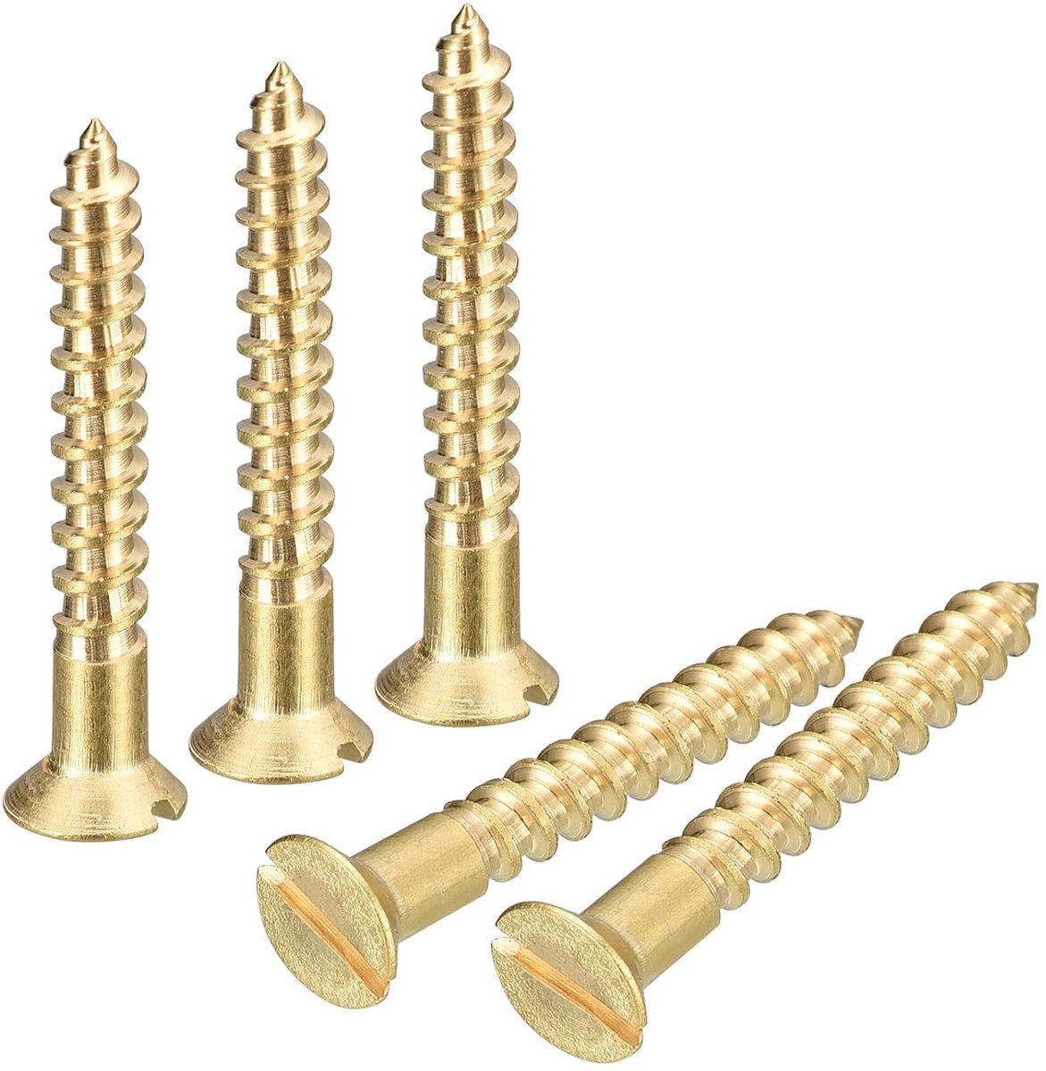Houtschroeven, 20 stuks, M3,5 x 35 mm, sleufaandrijving, verzonken kop, zelftappende schroeven voor houtbewerking en meubels