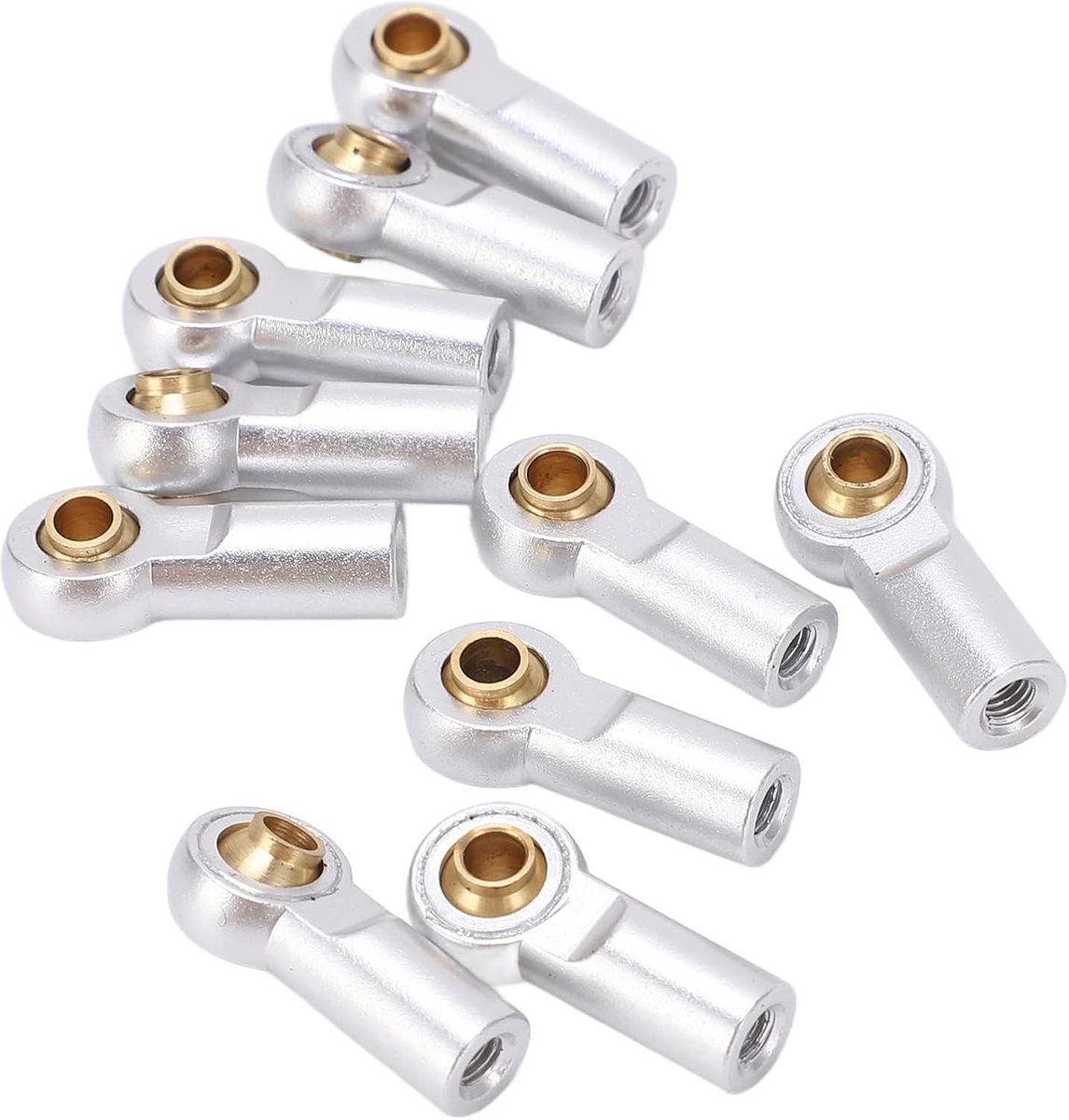 10 Stks RC Auto Link Rod End, Aluminium M3 Metal Ball End Head Joint Link Rod End Houder of AXIALE SCX10 1/10 RC Auto (Zilver)