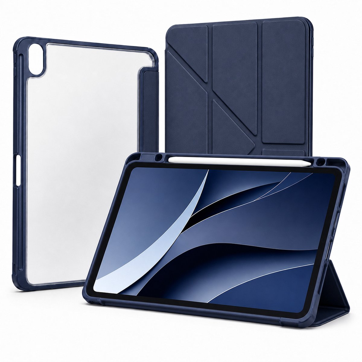Tablet hoes Geschikt voor Apple iPad 11 (2025) A16 / Apple iPad 10.9 (2022) - Hoesje met Pencil Houder Uitsparing - Donkerblauw