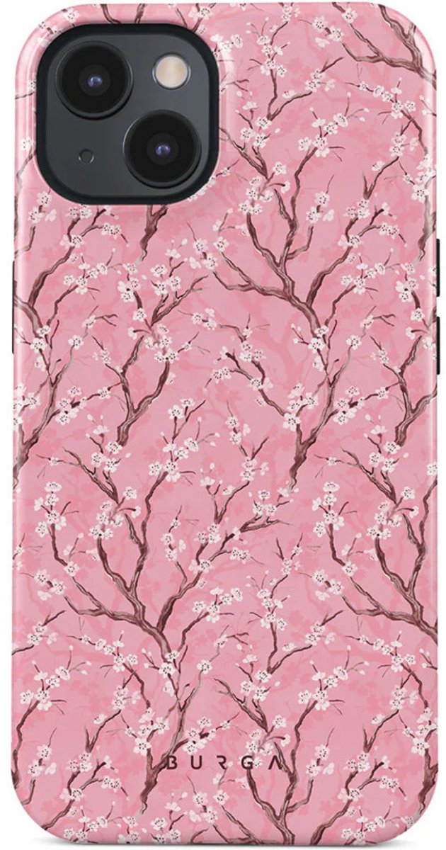 Burga Hoesje geschikt voor Apple iPhone 15 MagSafe Telefoonhoesje Hardcase | Burga Tough Backcover Shockproof | Geschikt voor MagSafe | Geschikt voor Draadloos Opladen met Magnetische Ring | Geschikt voor MagSafe Case - Sakura | Roze