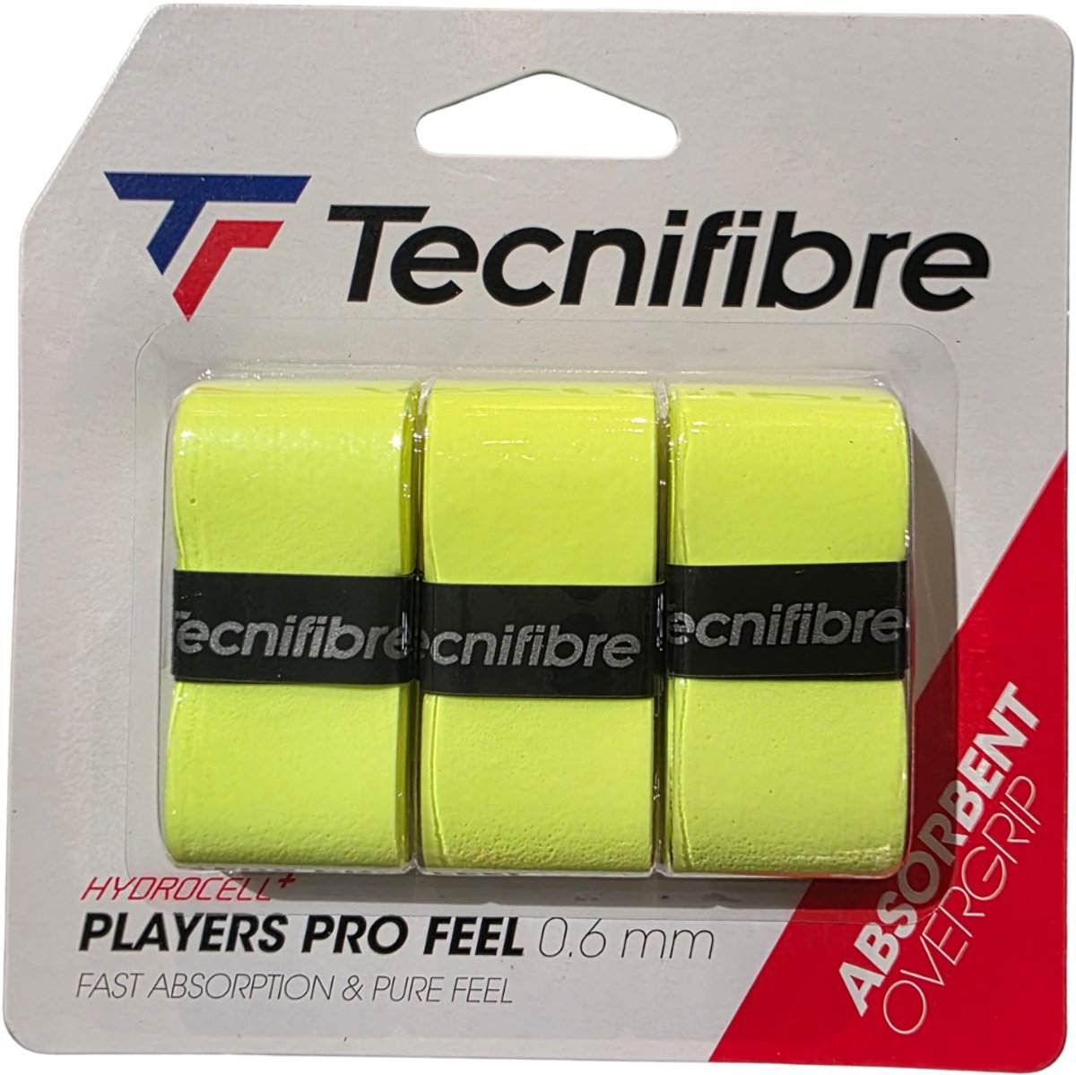 Tecnifibre Players Pro Feel Overgrip Lime - Tennisgrip - Padelgrip - 3 Stuks