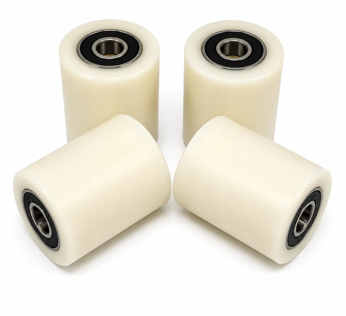 4 stuks nylon polyamide rollers 40 mm diameter 50 mm breed 10 mm lager nauwkeurig vervaardigd (40-50-10).