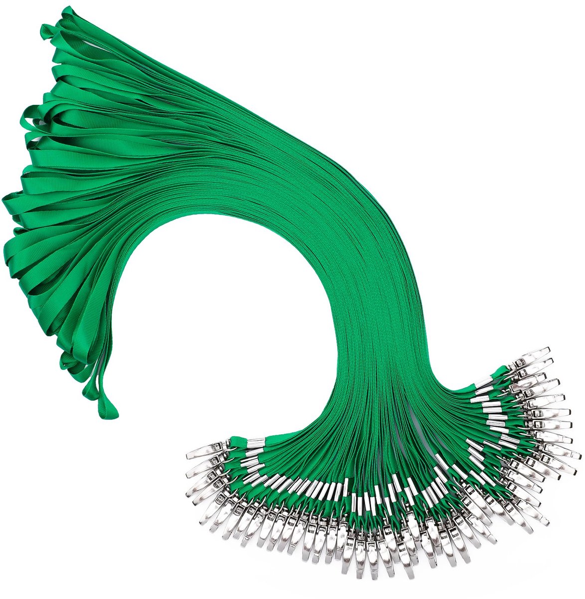 Lanyards met Draaibare Metalen Clip, 50 stuks Sleutelkoorden Nekkoord, Duurzame Kantoor Lanyards, voor Kantoor, School, Ziekenhuis, Fabriek (Gras Groen)