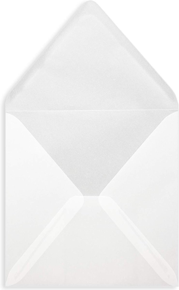 100 vierkante enveloppen, transparant, 15,5 x 15,5 cm, 90 g/m², natte plakrand, postenveloppen zonder venster, ideaal voor Kerstmis, wenskaarten, uitnodigingen van je Glüxx-Agent