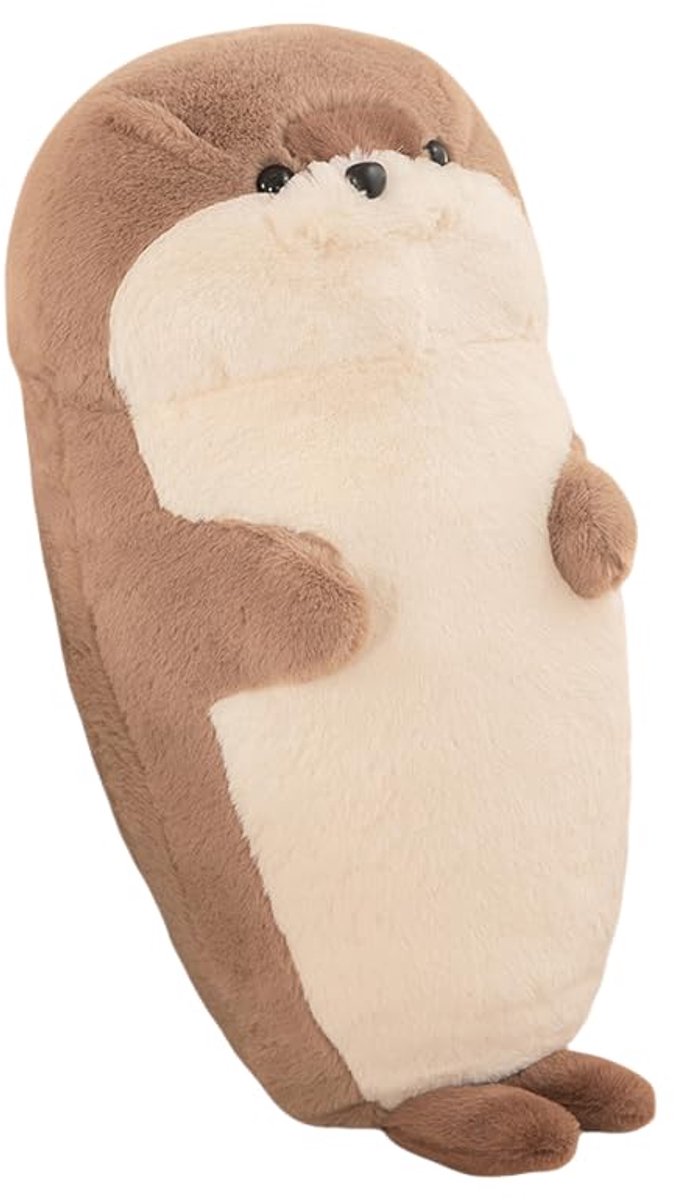 60 cm Otter zeedieren, pluche omarmingskussen, cartoon, zeeotter, gevuld dier, pluche pop, kerstverjaardag voor kinderen, cadeau (bruin)
