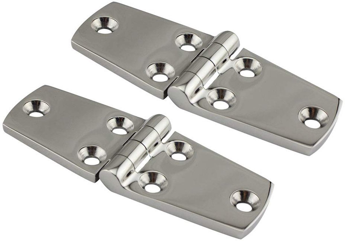 2 STKS Boot RVS Deur Scharnier, Ecurity Deursluiting Hasp Lock Latch Scharnieren Marine voor Jacht/RV (38 * 102mm)