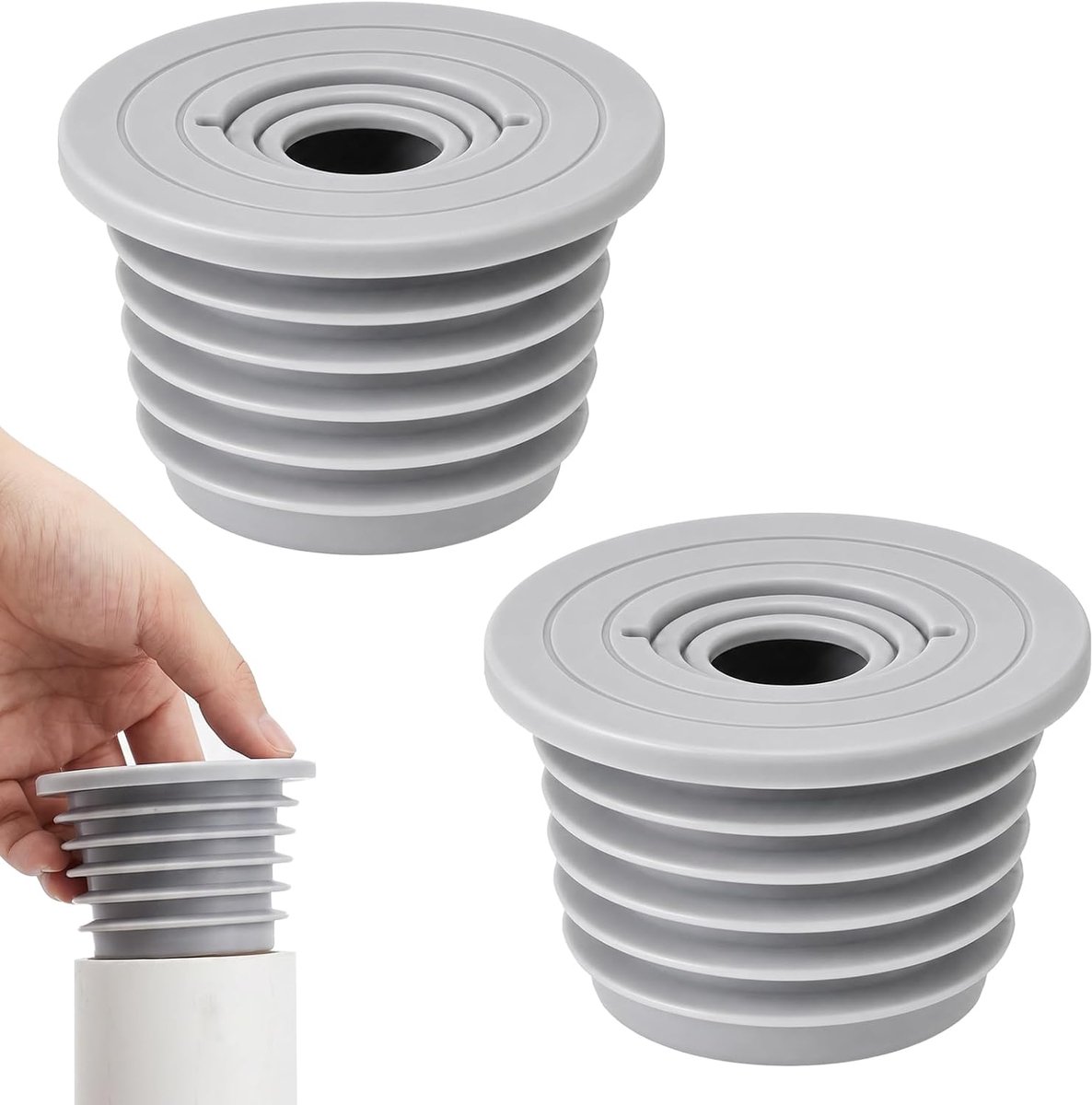 2 stuks siliconen afdichtingsstoppen voor afvoerpijp, wasmachine, afvoeradapter, afvoerbuisafdichting, slang, afdichting, afvoerbuis, rubberen manchet voor keukenspoelbak, badkamer, afvalwaterkanaal