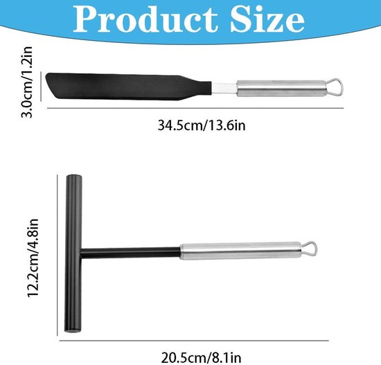 RVS uitstrijkje, crêpehouder, crêpehouder, crêpepan, crêpepan, accessoires voor crêpemachine, crêpe coater, keukengerei voor thuis keuken van rvs — afbeelding 3