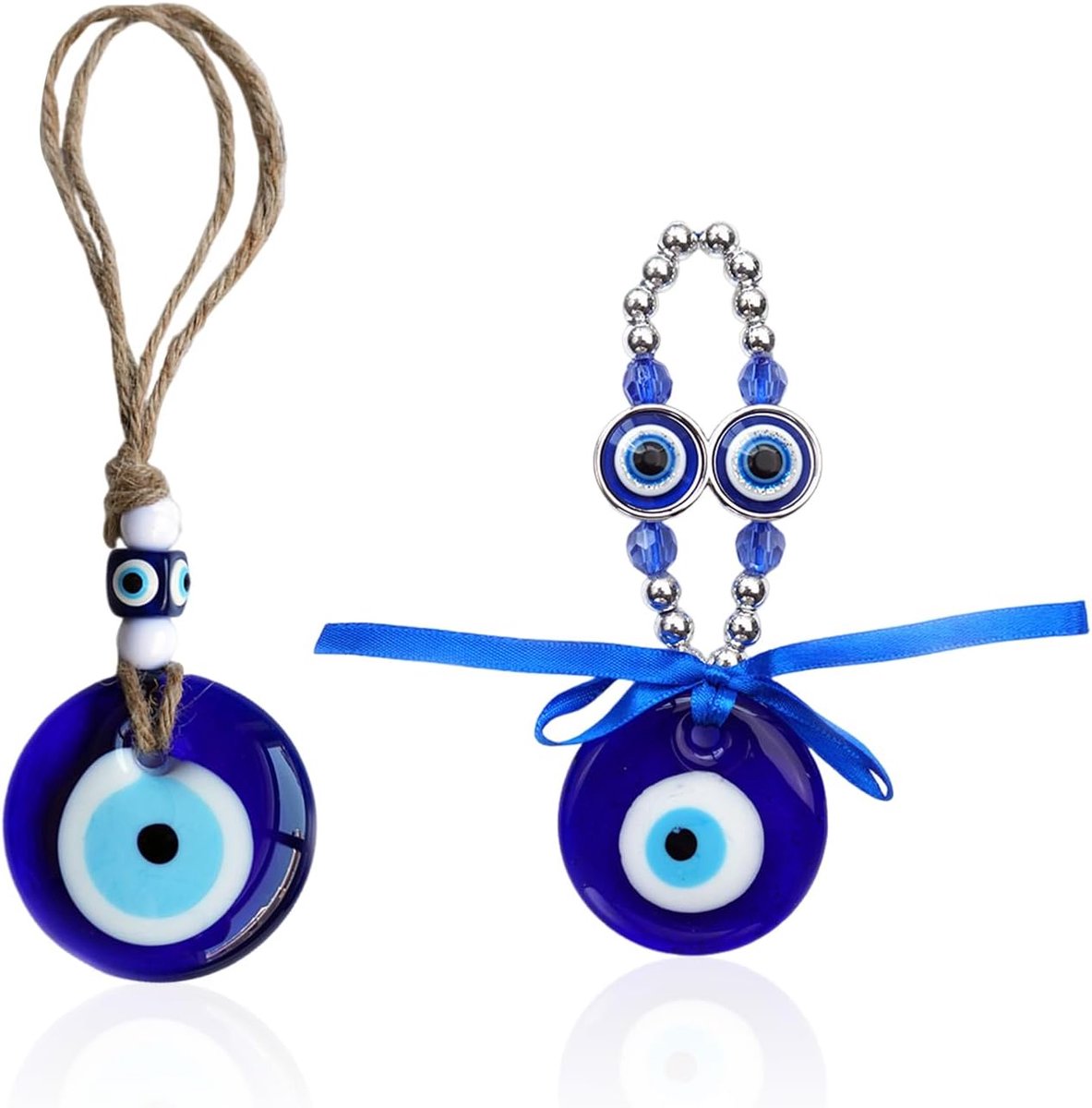 2 Stuks Duivel Oog Hanger, Turkse Blauwe Oog Glas Hanger, Huis Muur Decoratie, Toeristische Souvenirs.