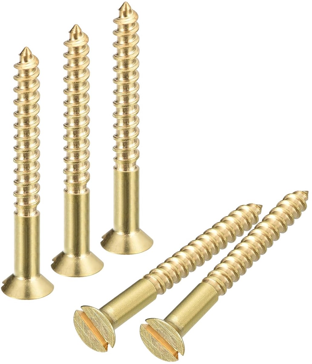 Houtschroeven, 40 stuks, M3 x 30 mm, sleufaandrijving, verzonken kop, zelftappende schroeven voor houtbewerking en meubels