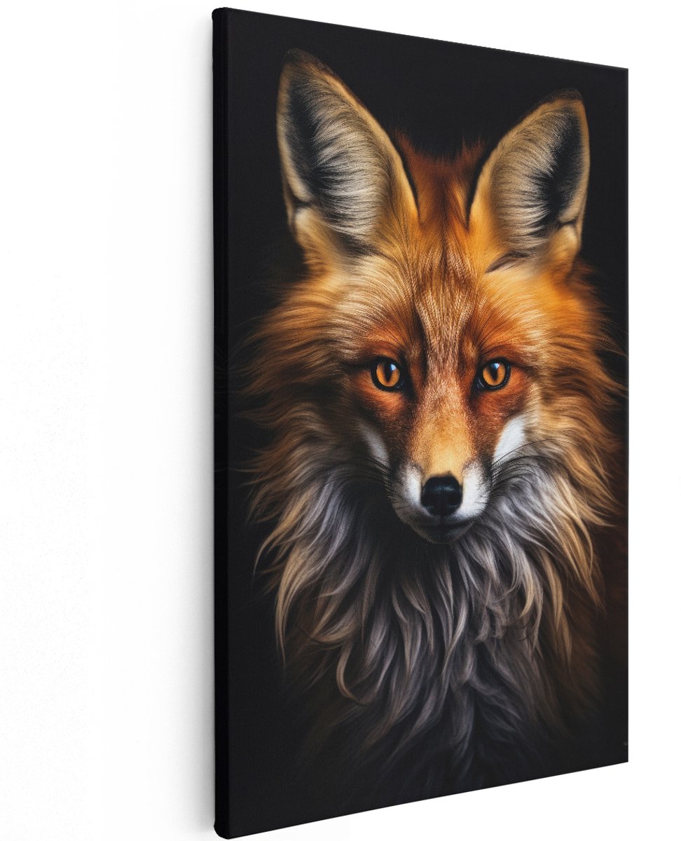 Artaza Canvas Schilderij Vos - 120x180 cm - Groot - Wanddecoratie Dieren - Muurdecoratie Dierenkop - Decoratie Portret - Schilderijen Op Canvas Natuur