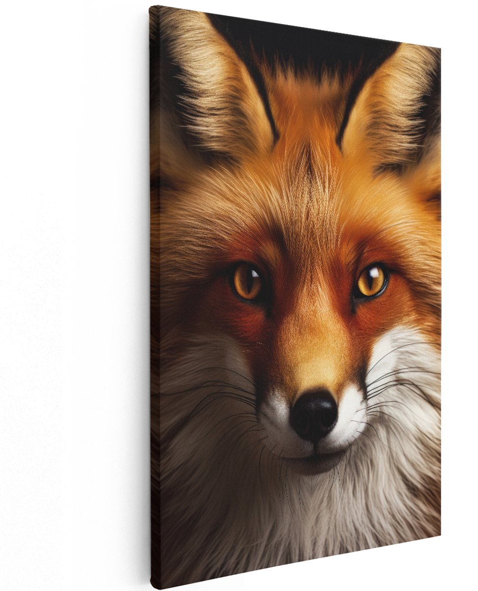 Artaza Canvas Schilderij Vos - 120x180 cm - Groot - Wanddecoratie Dieren - Muurdecoratie Portret - Schilderijen Op Canvas Natuur