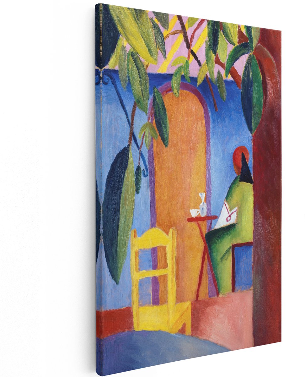 Artaza Canvas Schilderij Kleurrijk Schilderij - 120x180 cm - Groot - Wanddecoratie Modern - Muurdecoratie August Macke - Decoratie Woonkamer