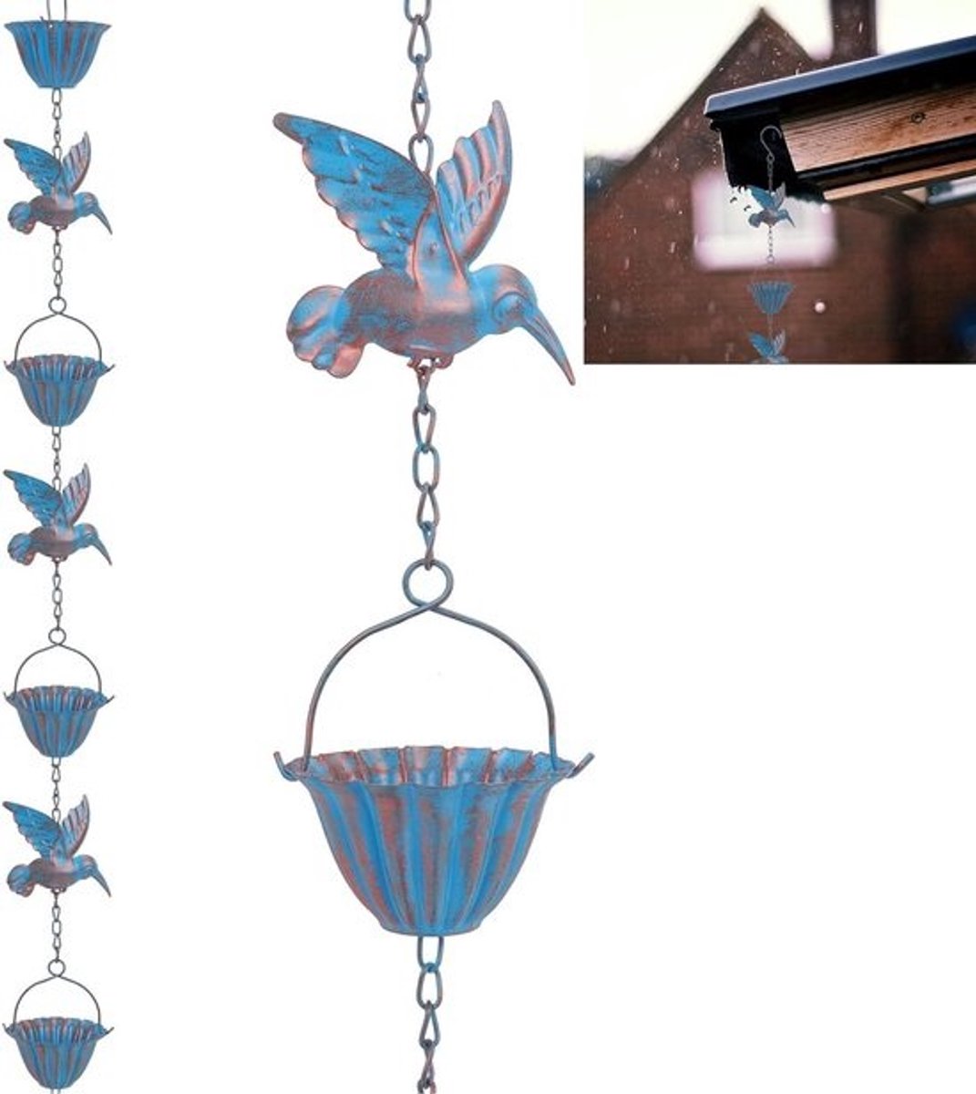 Decoratieve Regenketting 2,4 Meter voor Dakgoot - Waterafvoer Decoratie