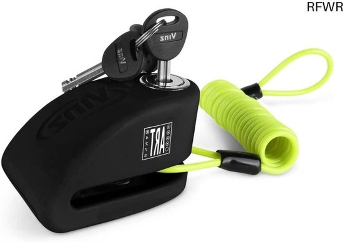 RFWR® Schijfremslot met Alarm en ART4 Keurmerk voor Motor en Scooter - Zwart