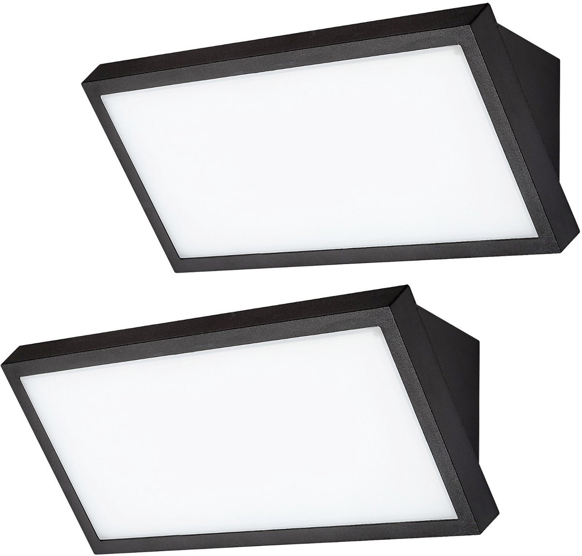 Rabalux Rapla - 2 stuks wandlamp - LED-lamp 18 W, zwart, IP65, instelbare lichtkleur 2700, 4000, 6500 K, 77150, 2 stuks