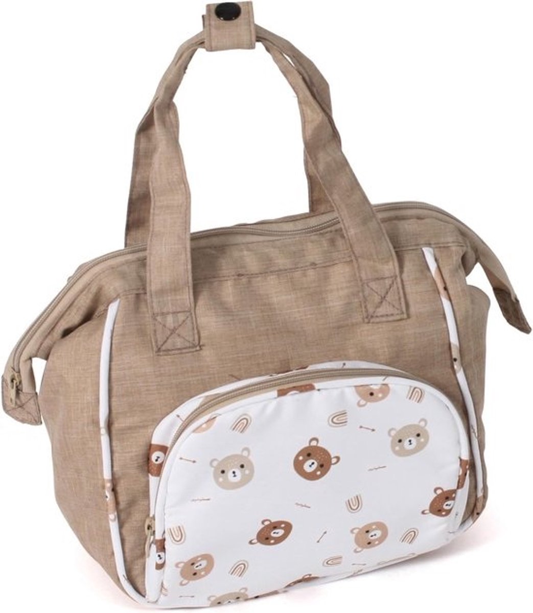 Moderne luiertas voor poppen - Luxe poppenaccessoires en praktische poppentas in beige